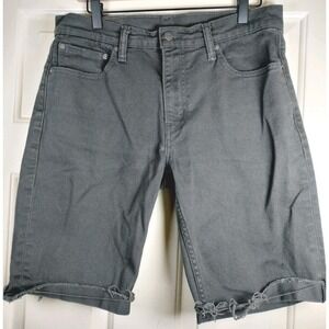 Levi's 511 Slim Custom Cutoff Jean Shorts Men's Gray Raw Hem Stretch 10"